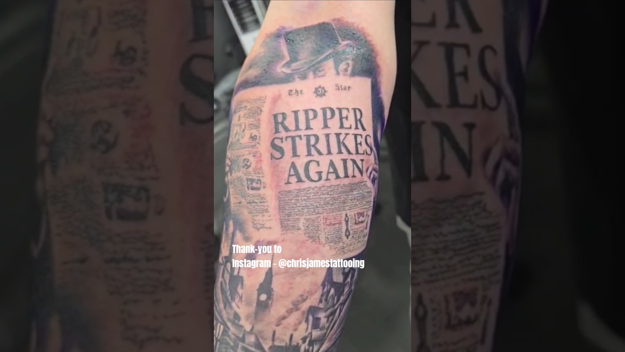 Jack the Ripper themed tattoo #tattoo #tattooartist #shorts